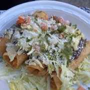 La Cueva Fonda signature dishes HorchataTortaFlautas
